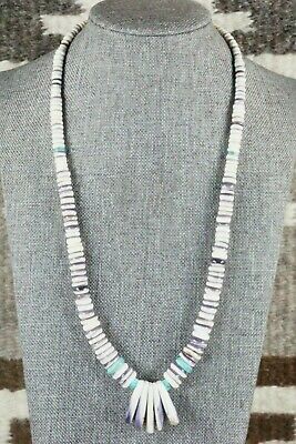 Wampum & Sterling Silver Necklace - Lupe Lovato