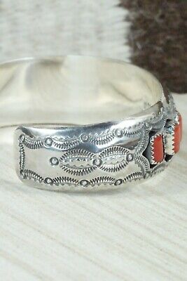 Coral and Sterling Silver Bracelet - Wilbert Muskett Sr.