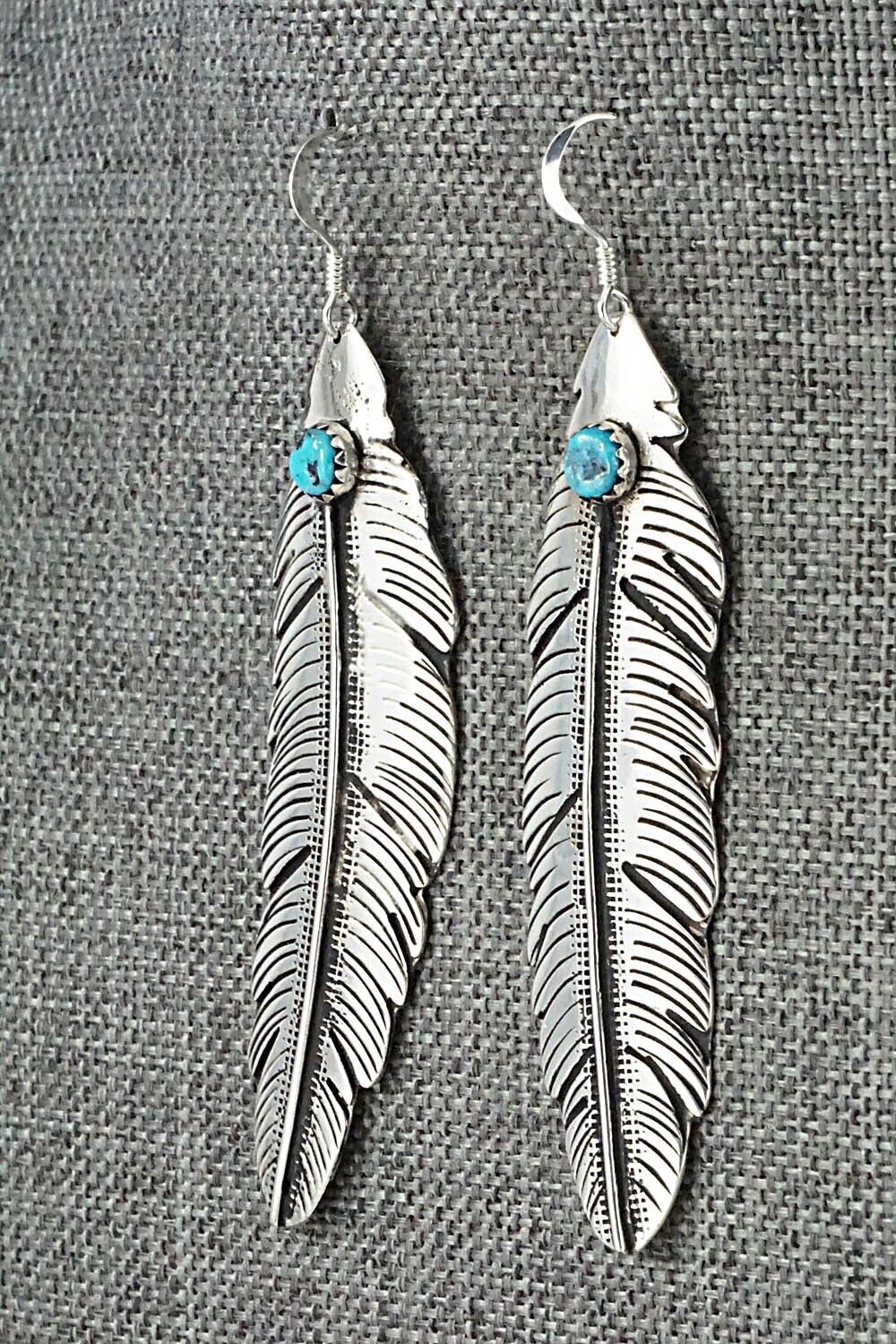 Turquoise & Sterling Silver Earrings - Rosita Singer