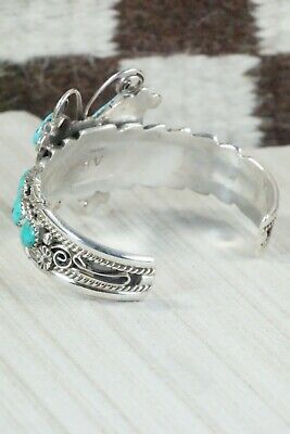 Turquoise, Coral & Sterling Silver Butterfly Bracelet - Anthony Brown