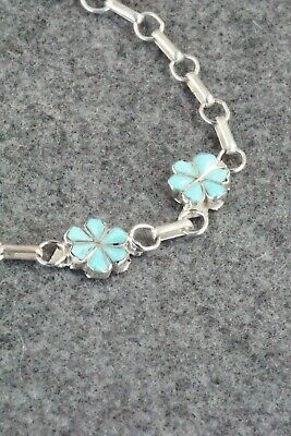 Turquoise & Sterling Silver Link Bracelet - Joylee Martinez