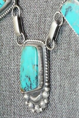 Turquoise & Sterling Silver Necklace and Earrings Set - Tom Lewis - High Lonesome Trading