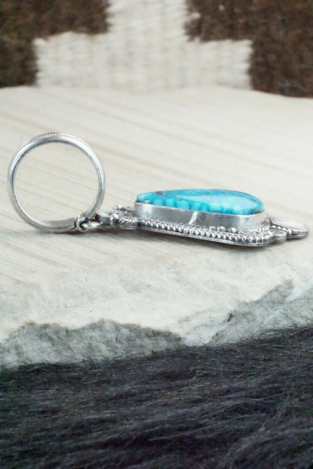 Turquoise & Sterling Silver Pendant - Michael Calladitto