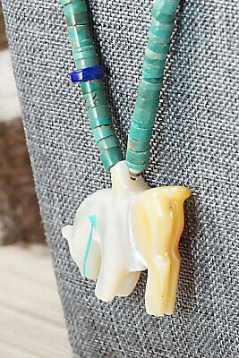 Mountain Lion Zuni Fetish Carving Necklace - Andres Quandelacy
