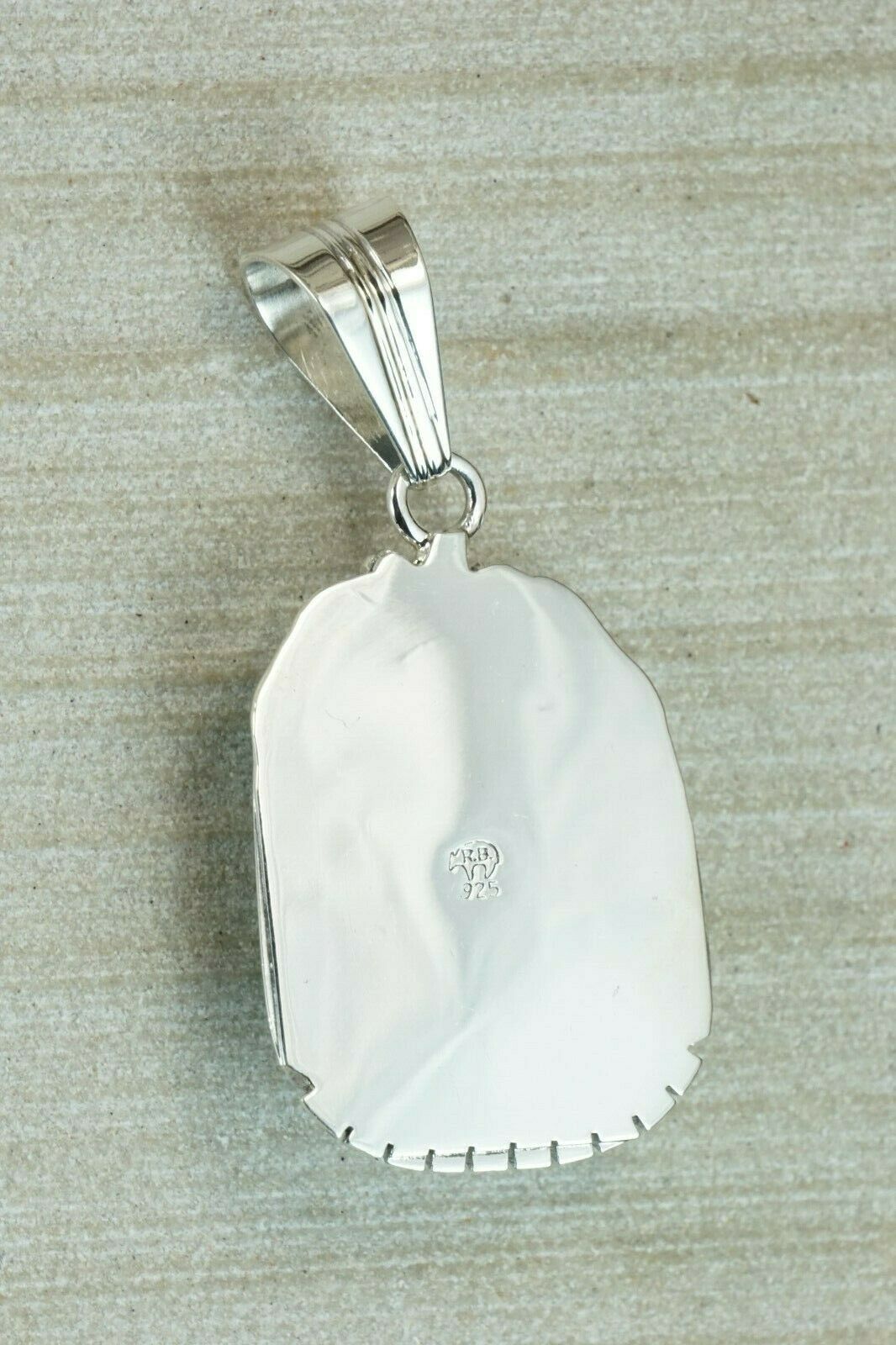 Navajo Turquoise & Sterling Silver Pendant - Samuel Yellowhair