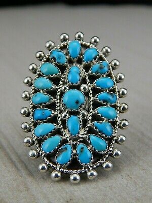 Navajo Sterling Silver & Turquoise Ring - Eunise Wilson - Size 6.75 - High Lonesome Trading