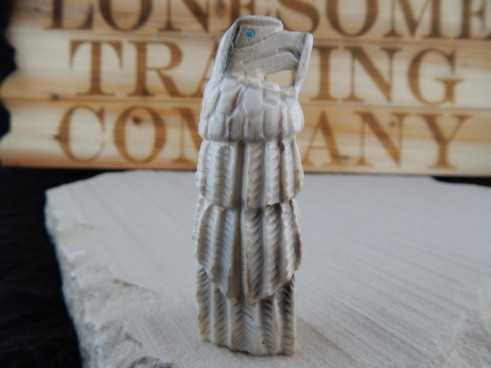 Eagle Zuni Fetish Carving - Jerrold Lahaleon - High Lonesome Trading