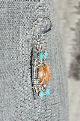Turquoise, Spiny Oyster and Sterling Silver Earrings - Harris Largo