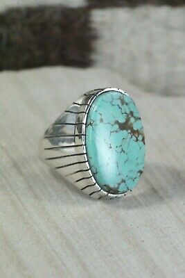 Navajo Turquoise and Sterling Silver Ring - Ray Jack - Size 12.5