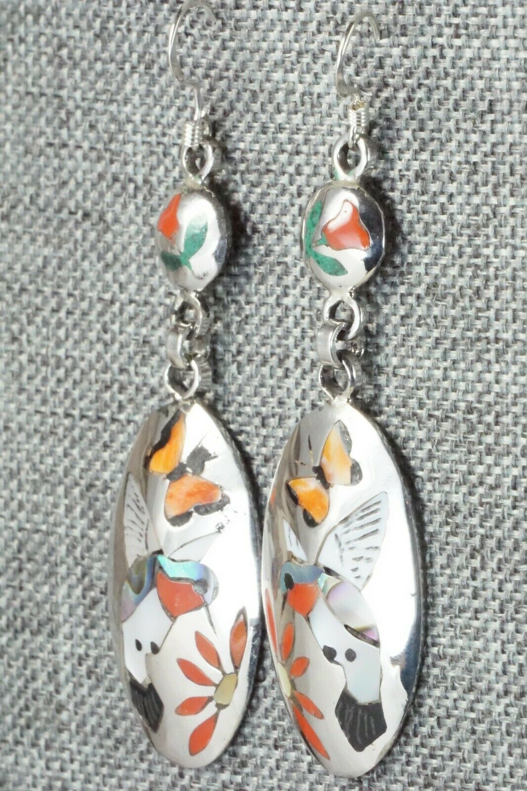 Multi Stone & Sterling Silver Earrings - Quintin Quam Sr.