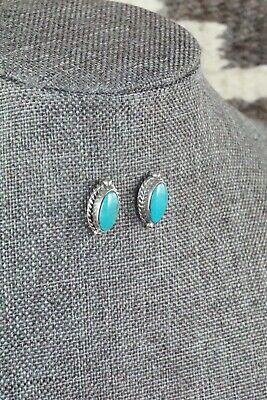 Navajo Turquoise and Sterling Silver Earrings - Bucky Belin