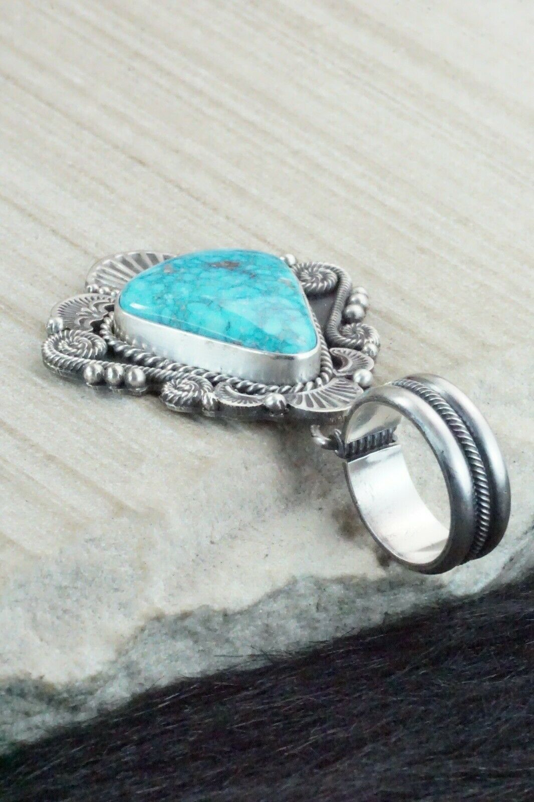 Turquoise & Sterling Silver Pendant - Michael Calladitto