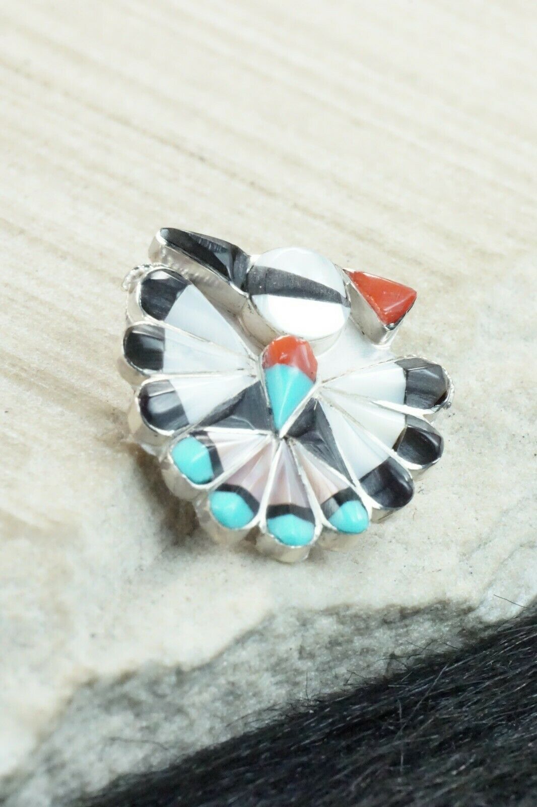 Multi Stone & Sterling Silver Pendant/ Pin - Sherry Nastacio