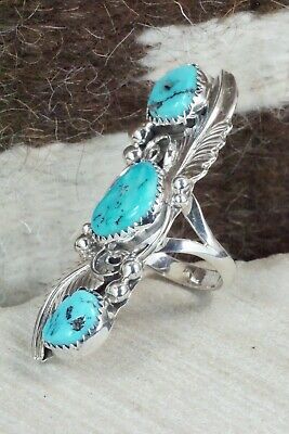 Turquoise and Sterling Silver Ring - Rita Montoya - Size 6