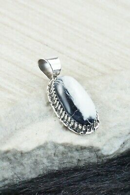 White Buffalo & Sterling Silver Pendant - Alvin Joe