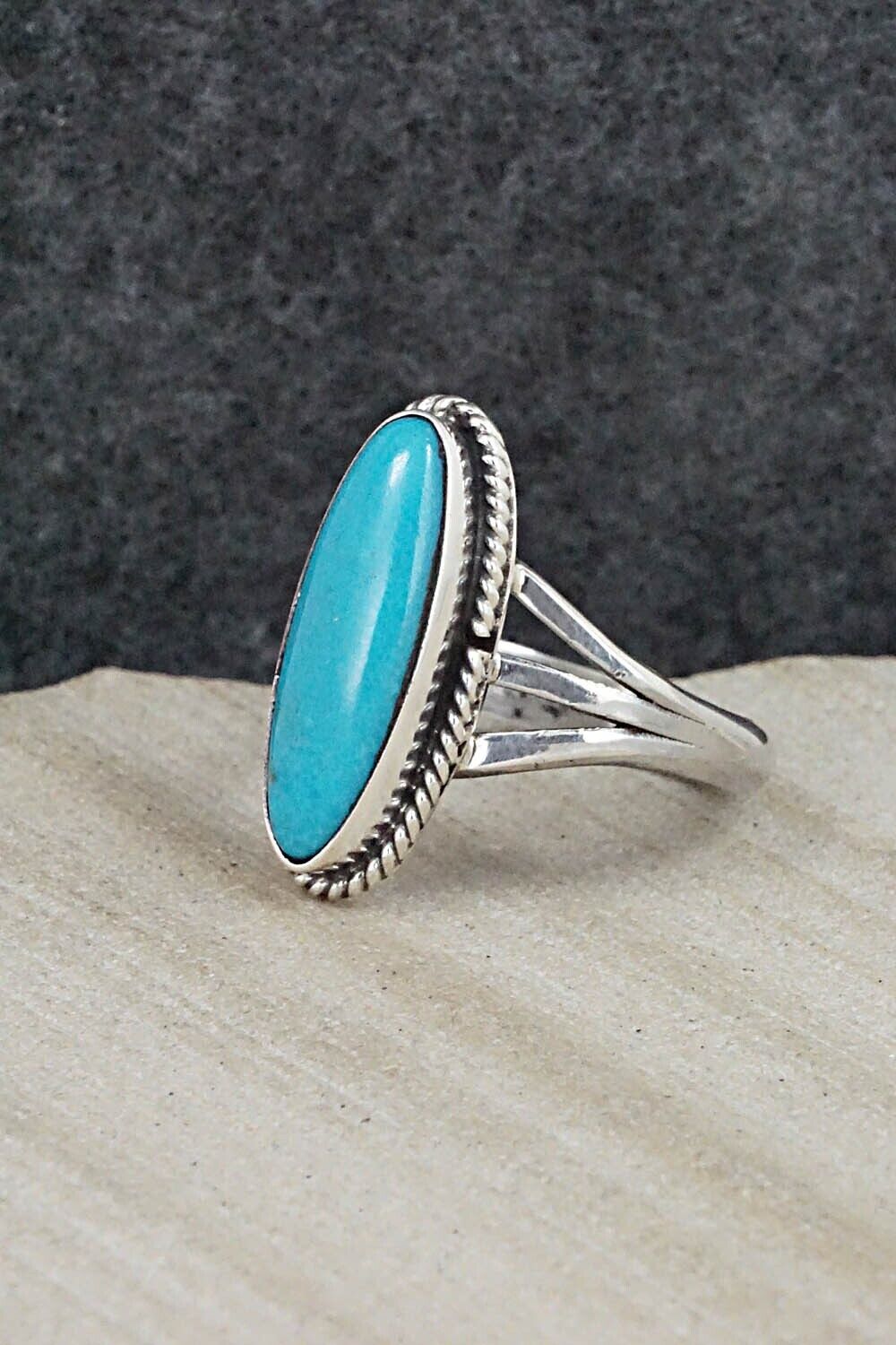 Turquoise & Sterling Silver Ring - Mark Barney - Size 8.5