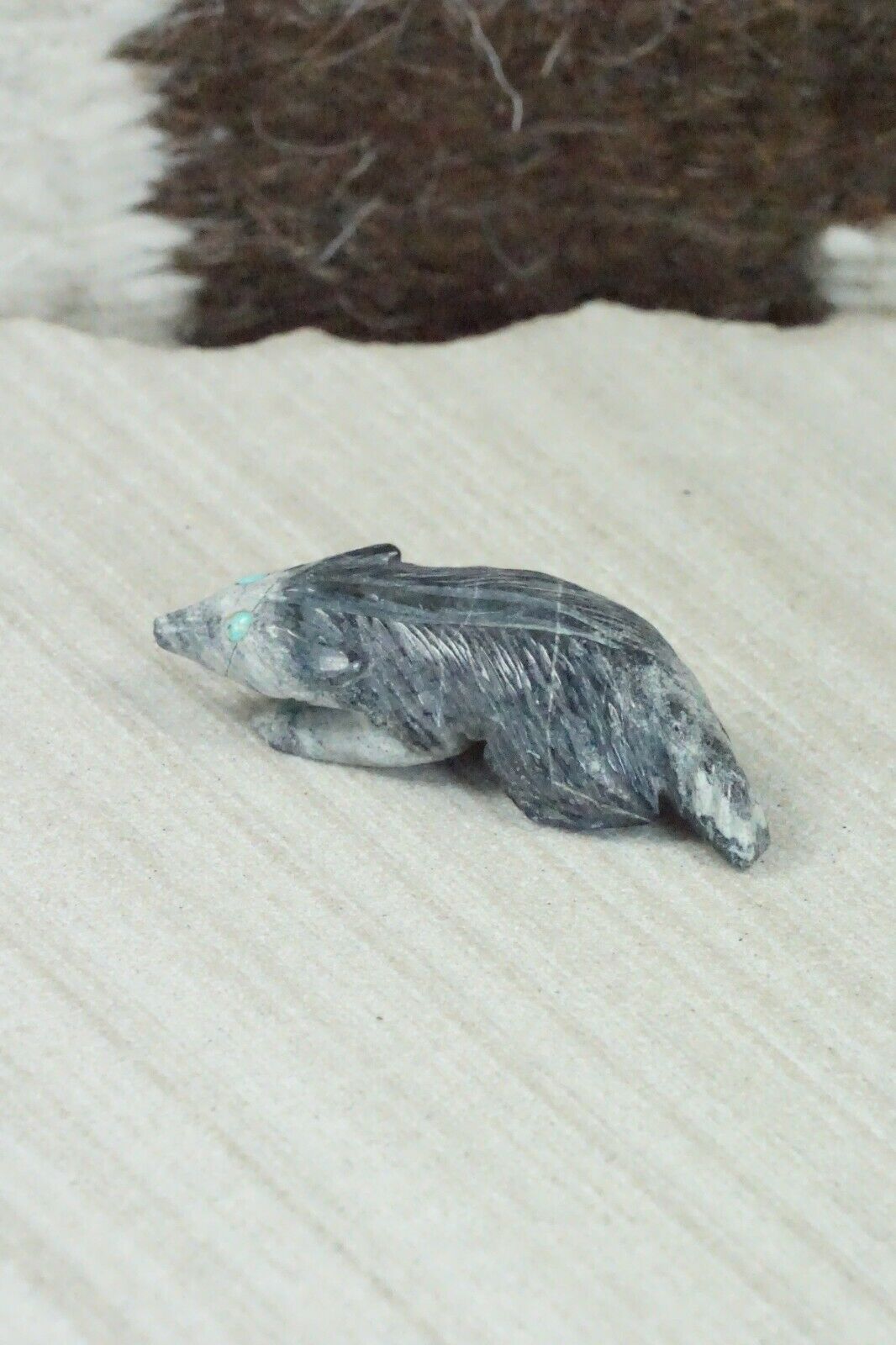 Badger Zuni Fetish Carving - Jonas Hustito