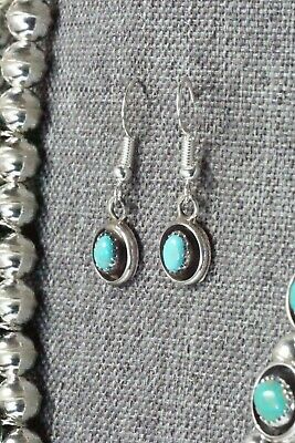 Turquoise & Sterling Silver Squash Blossom and Earrings - Phil Garcia