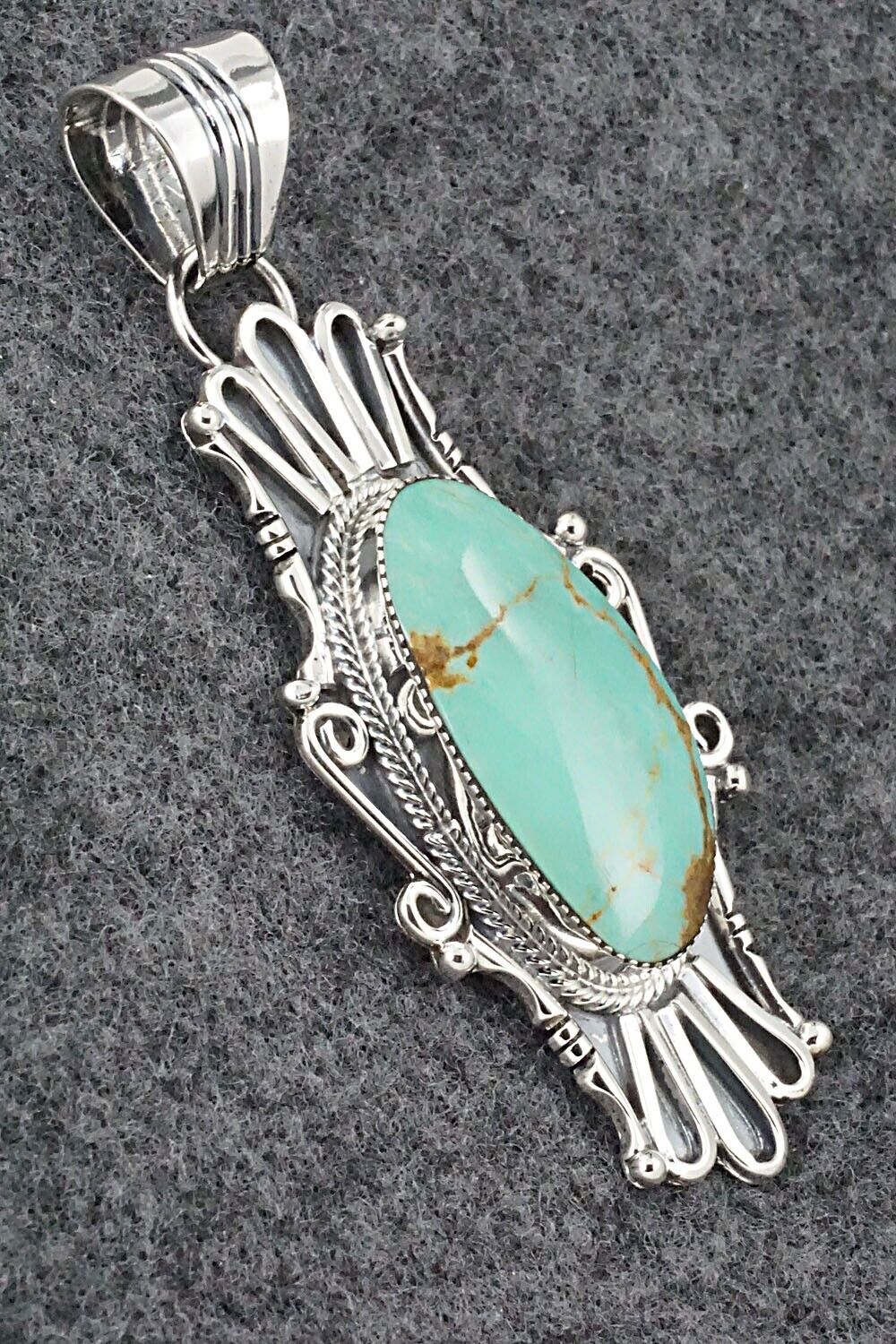 Turquoise & Sterling Silver Pendant - Sheena Jack