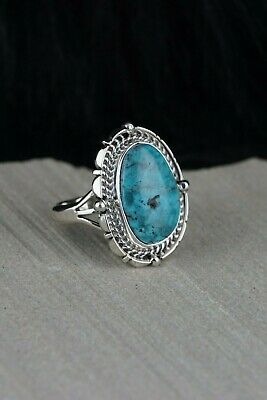 Navajo Turquoise and Sterling Silver Ring - Daniel Benally - Size 8 - High Lonesome Trading