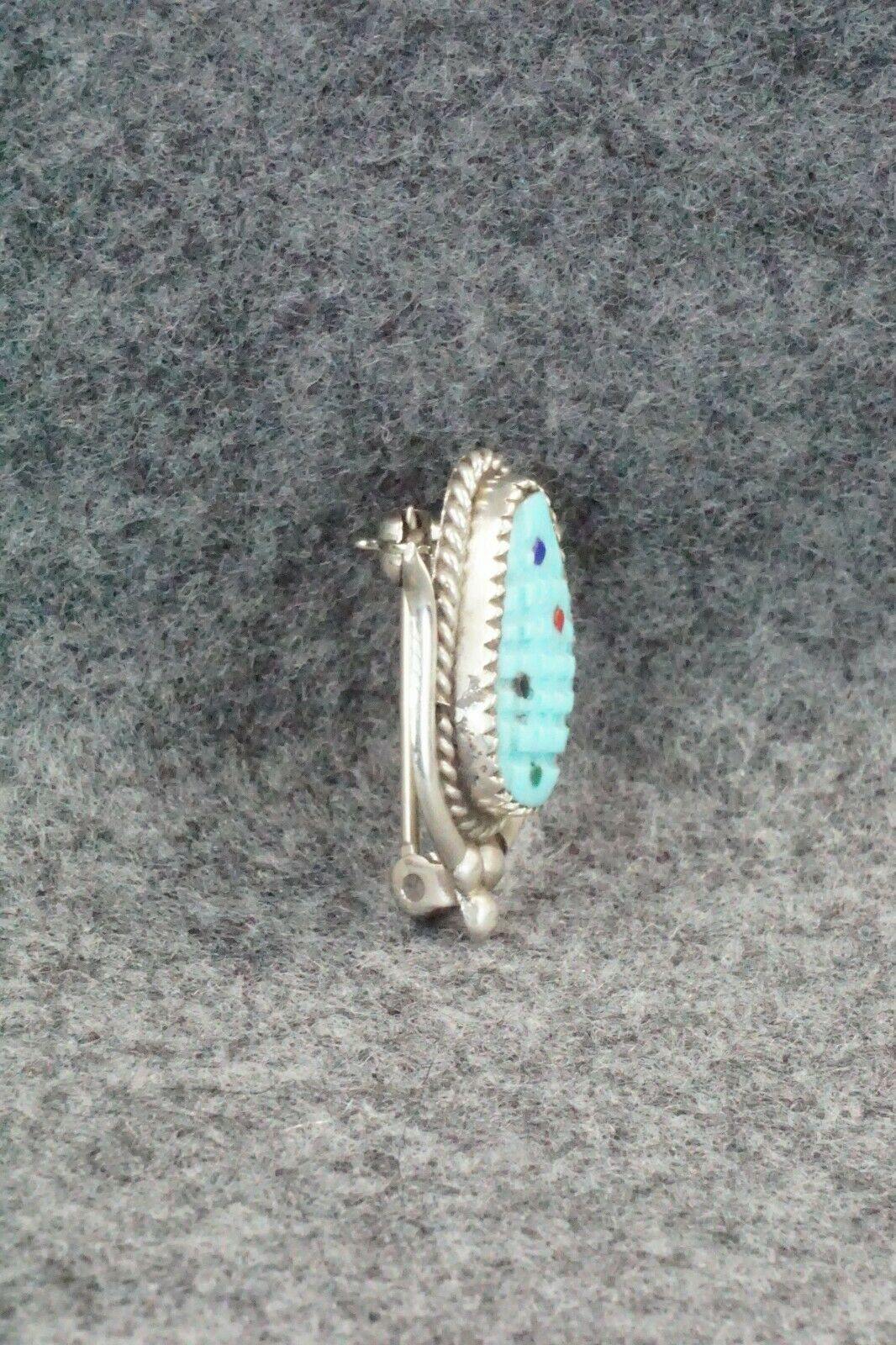 Turquoise & Sterling Silver Pendant - Tracy Bowekaty - High Lonesome Trading