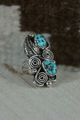 Navajo Turquoise and Sterling Silver Ring - Kenneth Jones - Size 6.5 - High Lonesome Trading