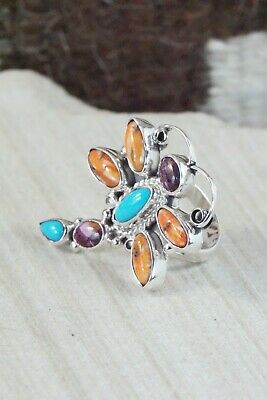 Multi Stone & Sterling Silver Ring - Bobby Platero - Size 5.75