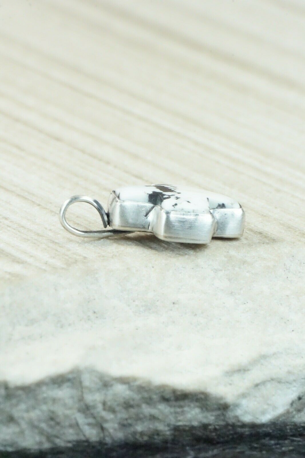White Buffalo & Sterling Silver Cross Pendant - Diane Wylie