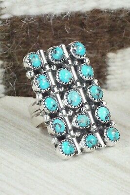 Turquoise and Sterling Silver Ring - Pricilla Reeder - Size 8.5