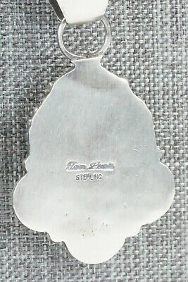Turquoise, Coral Pendant & Sterling Silver Necklace - Tom Lewis