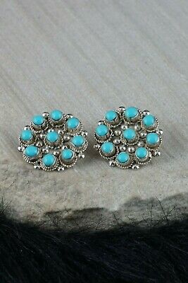 Turquoise & Silver Earrings - Panteah & Johnson - Zuni - High Lonesome Trading