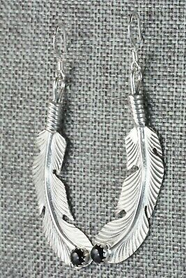 Onyx and Sterling Silver Earrings - Louise Joe