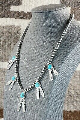 Navajo Turquoise & Sterling Silver Necklace - Bobby Platero
