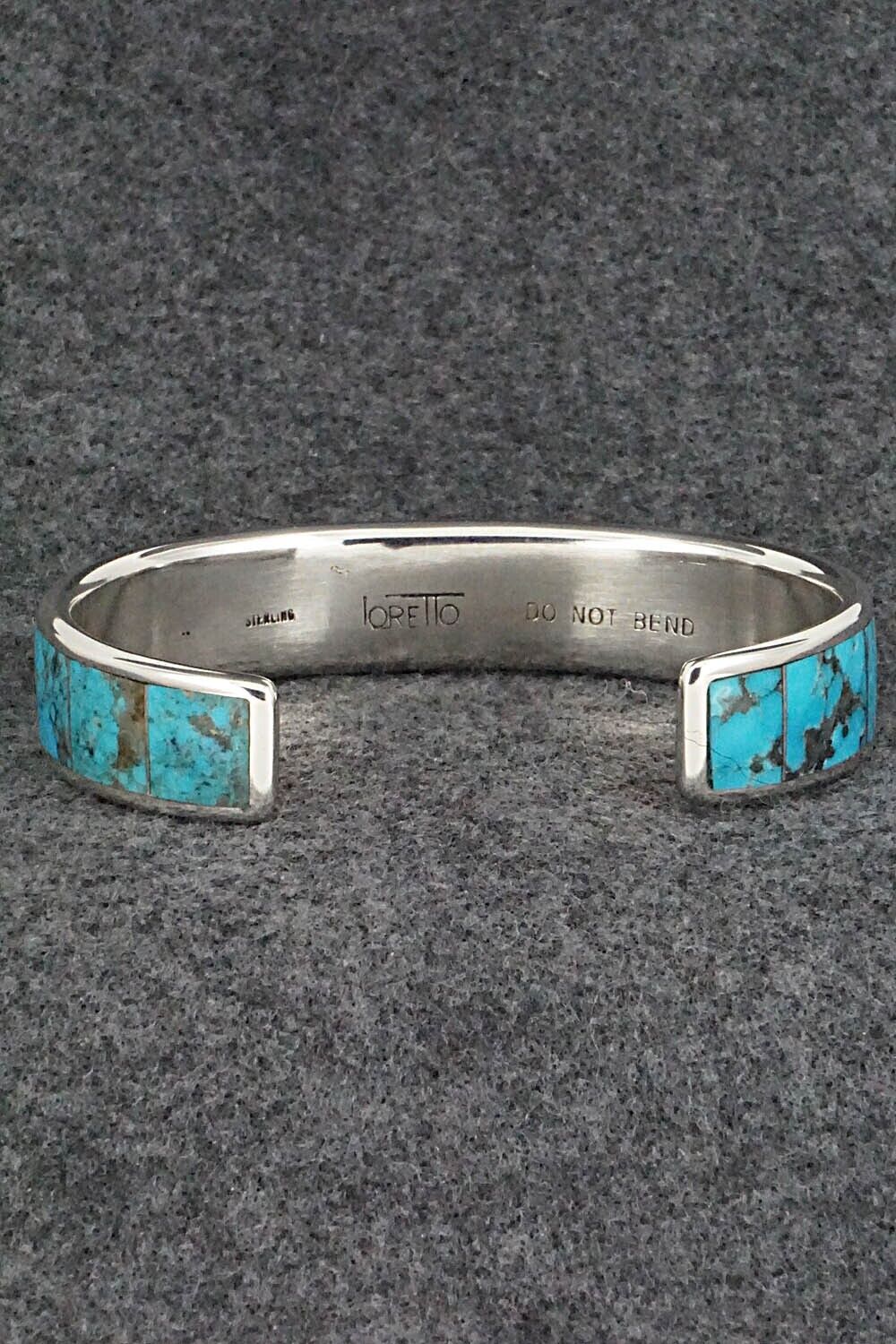 Turquoise & Sterling Silver Inlay Bracelet - Larry Loretto
