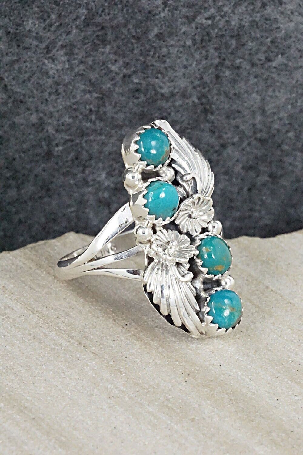Turquoise & Sterling Silver Ring - Harris Largo - 9