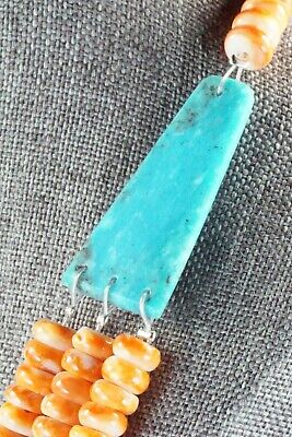 Turquoise & Spiny Oyster Necklace - Lupe Lovato