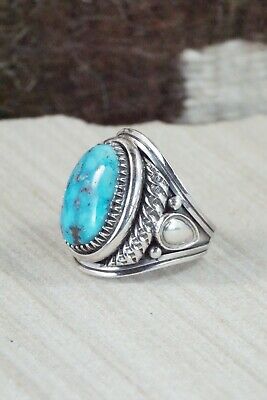 Turquoise & Sterling Silver Ring - Derrick Gordon - Size 10