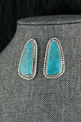 Turquoise & Sterling Silver Earrings - Anissa Martinez - Navajo - High Lonesome Trading