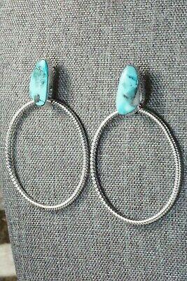 Turquoise & Sterling Silver Earrings - Annie Spencer - High Lonesome Trading