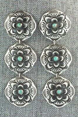 Turquoise & Sterling Silver Earrings - Leander Tahe
