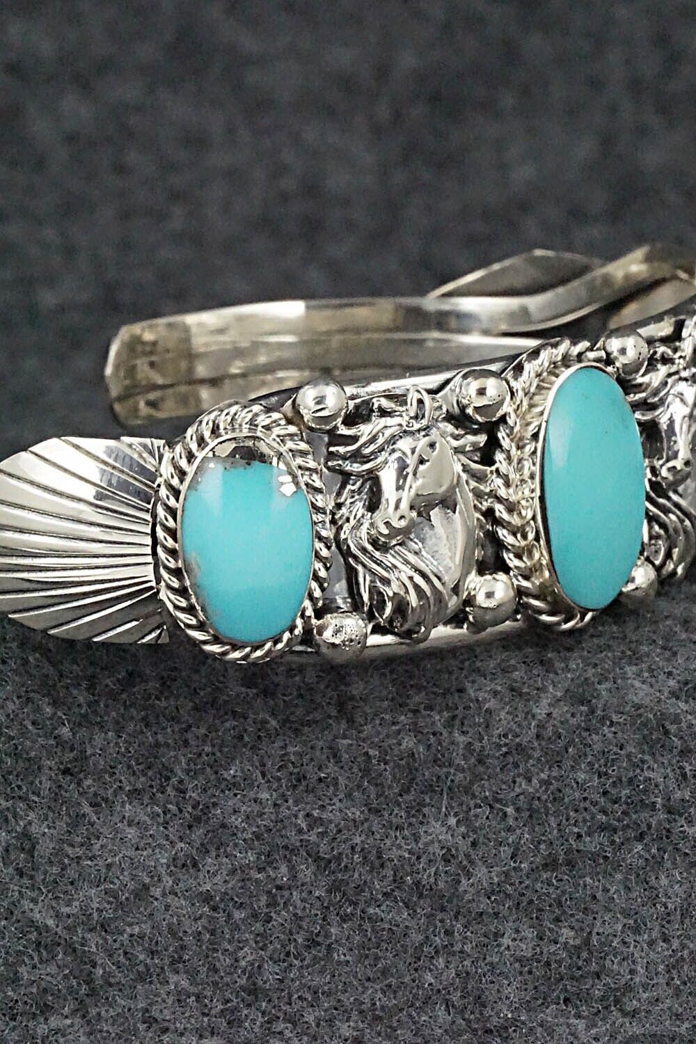 Turquoise & Sterling Silver Bracelet - Bobby Platero
