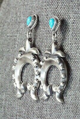 Turquoise & Sterling Silver Earrings - Lee Shorty - High Lonesome Trading