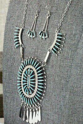 Turquoise & Sterling Silver Necklace and Earrings Set - Gerald Etsate - High Lonesome Trading