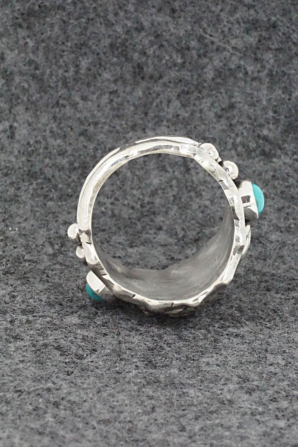 Turquoise & Sterling Silver Ring - Genevieve Francisco - Size 11.5