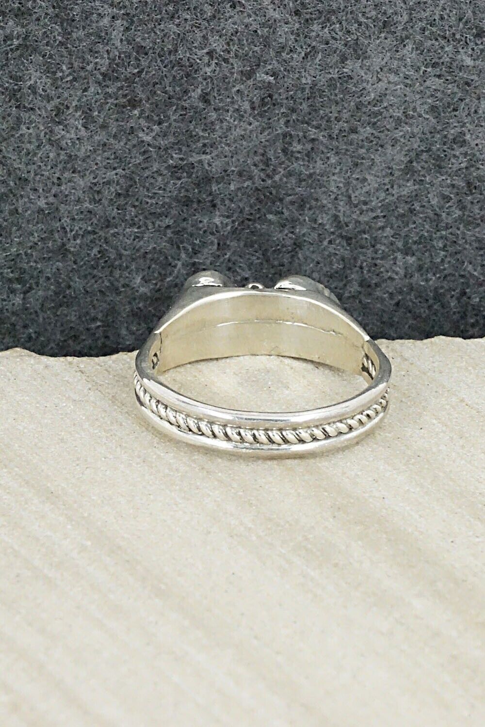 Turquoise and Sterling Silver Ring - Roy Thompson - Size 11.75