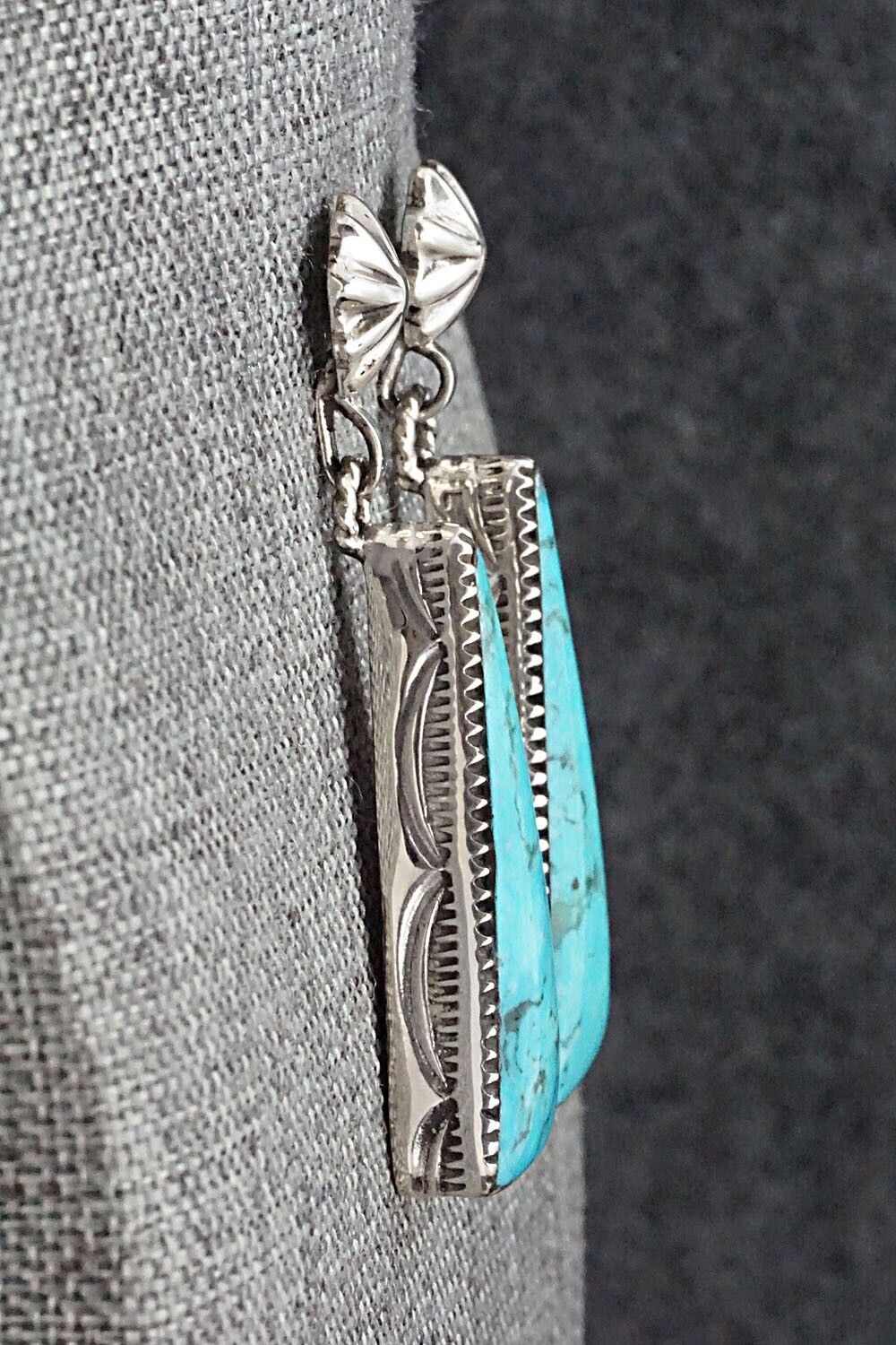 Turquoise & Sterling Silver Earrings - Gregg Yazzie