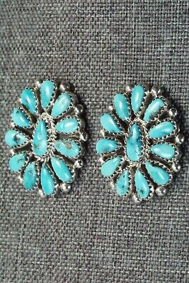 Turquoise & Sterling Silver Earrings - Eunise Wilson