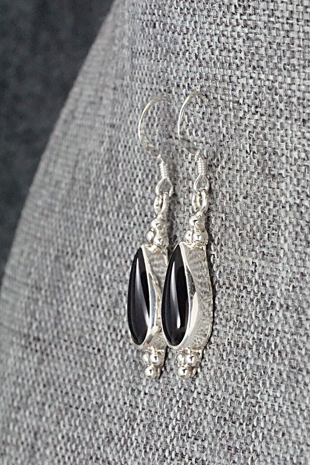 Onyx & Sterling Silver Earrings - Judy Largo