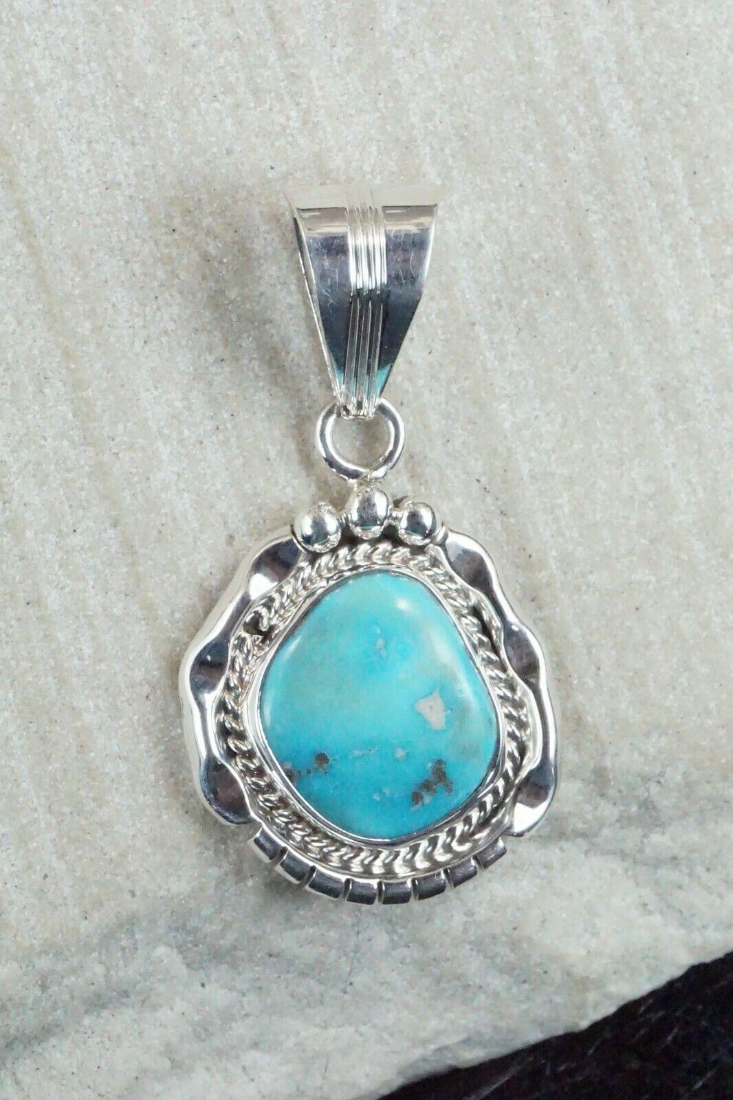 Turquoise & Sterling Silver Pendant - Samuel Yellowhair