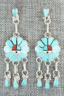 Turquoise & Sterling Silver Earrings - Burdian Soseeah